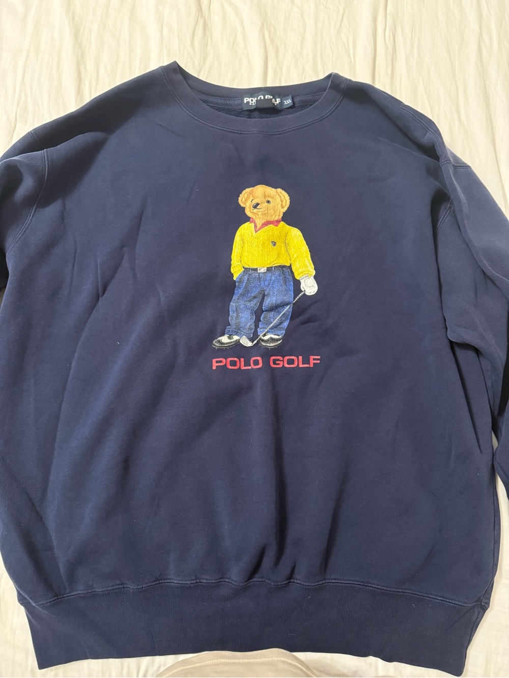 Polo Ralph Lauren Men's Navy Bear Crewneck Sweatshirt